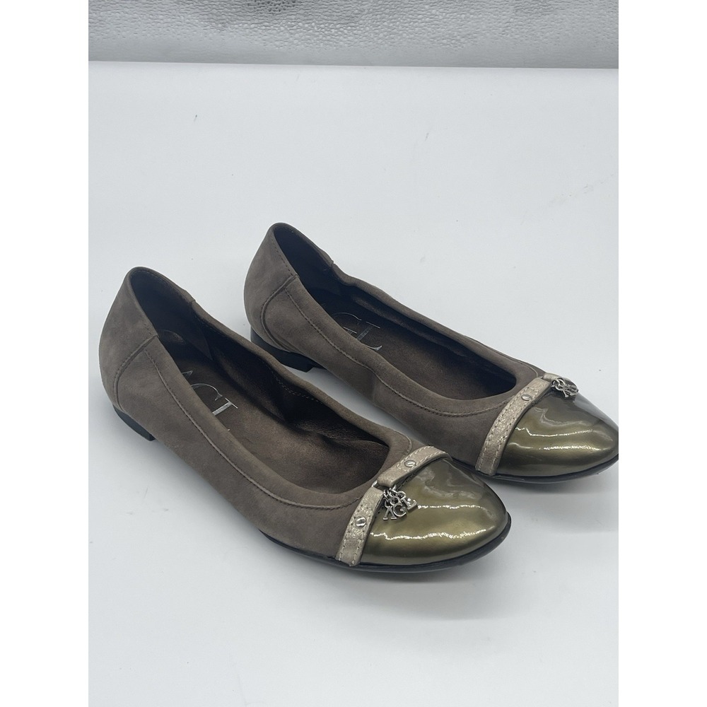 AGL Attilio Giusti Leombruni Womens Ballet Flats Sz 40 US9 Gray Shoes Designer